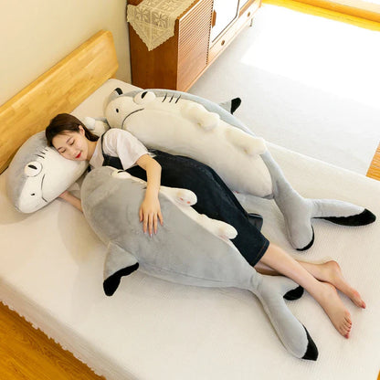 Cute 130cm Soft Shark Plush Toy - Perfect Nap Buddy & Gift for Kids!