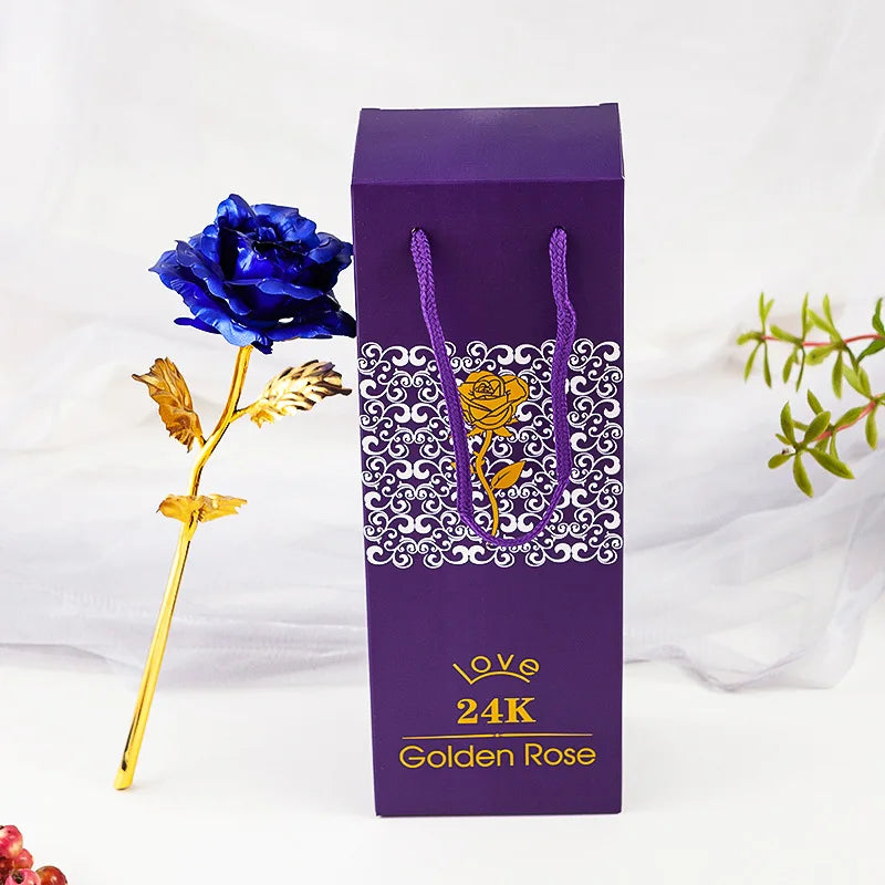 Artificial 24K Gold Rose with Gift Box Luxury Present