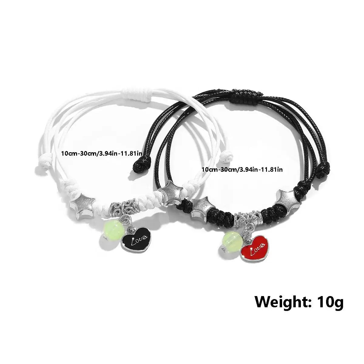 Luminous Star Matching Charm Bracelets Set of 2