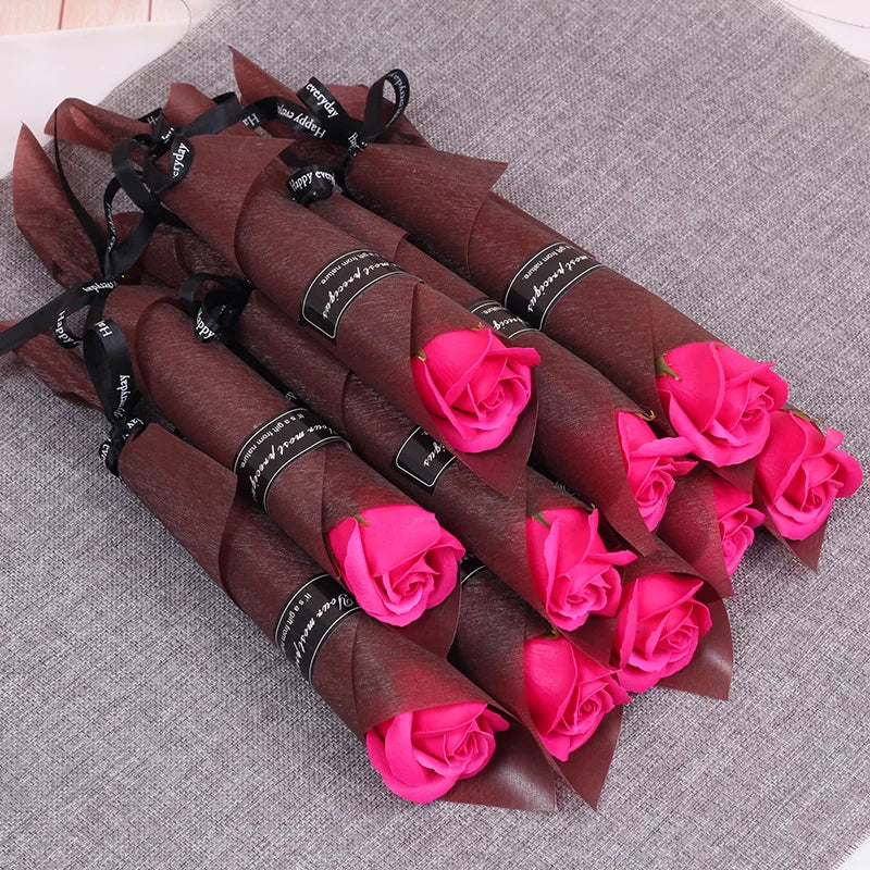 Soap Rose Bouquet Set of 10