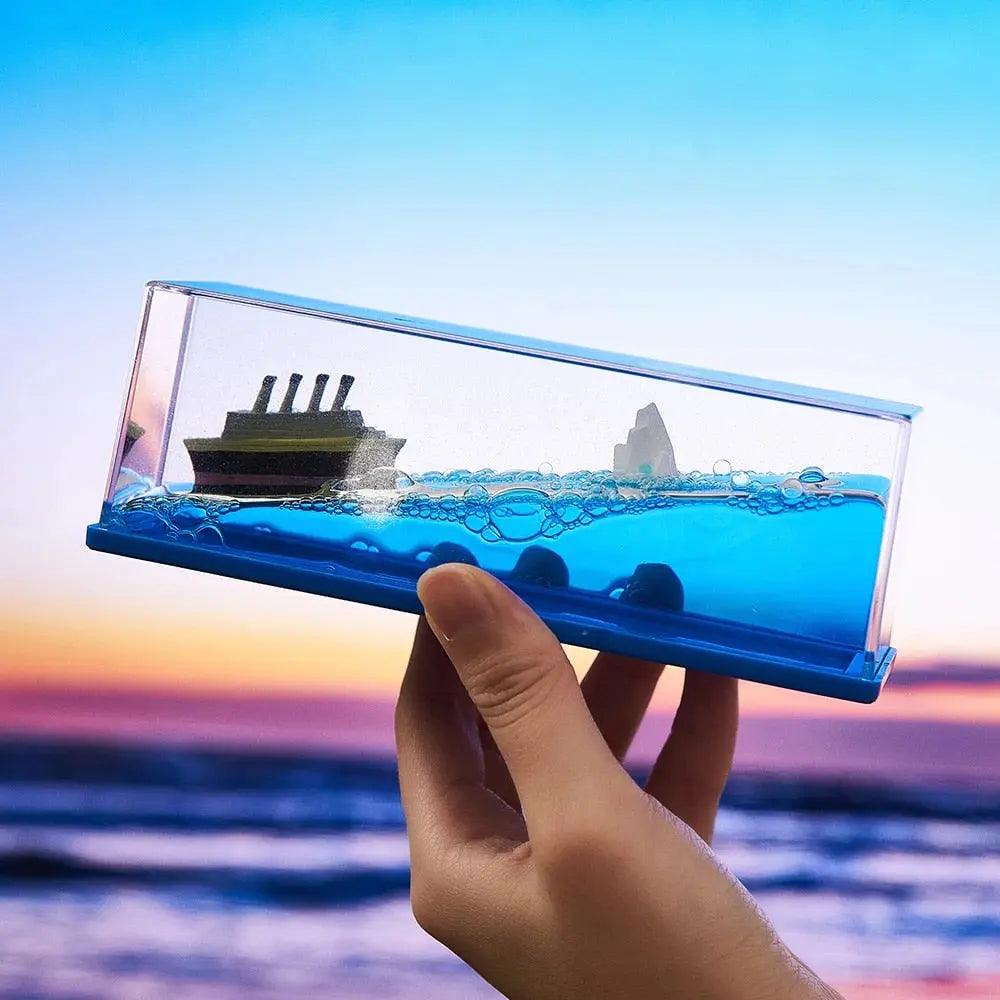 Cruise Ship Decoration Toy Fluid Drift Bottle Titanic Creative Ship