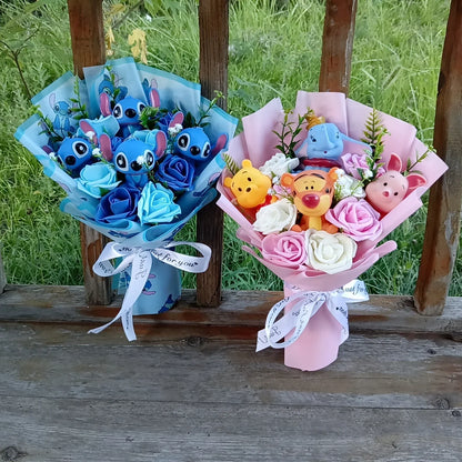 Plush Cartoon Bouquet Soft Doll for Gifts