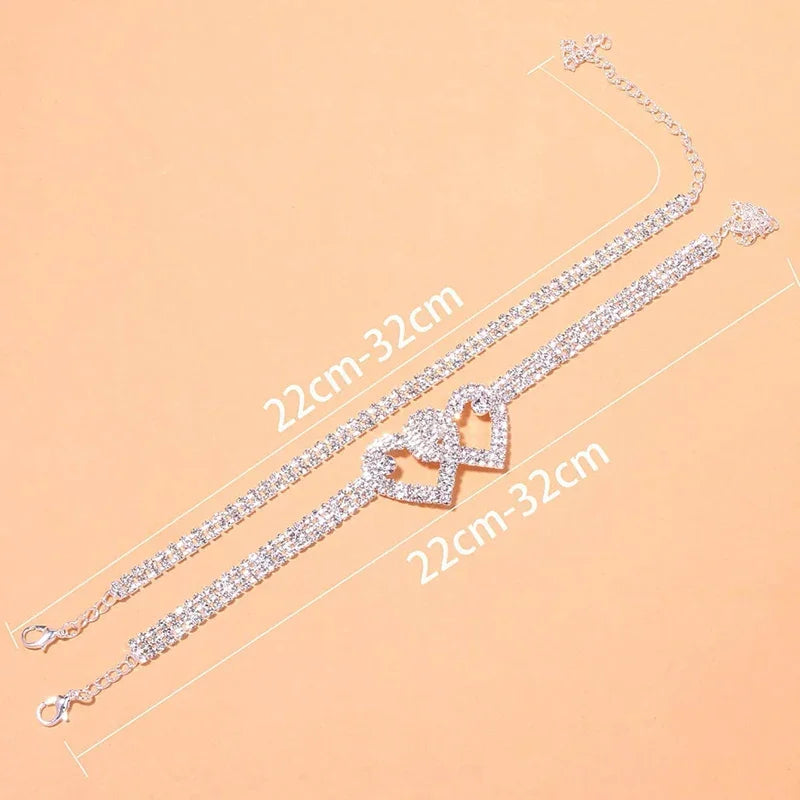 Rhinestone Chain Anklet Bracelet
