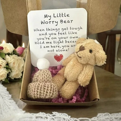 Pocket Worry Bear Plush with Encouragement Card Gift Box