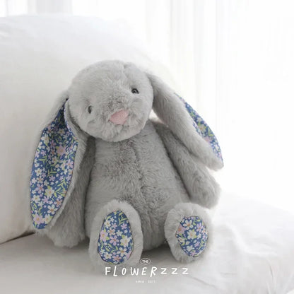 Bonnie Rabbit Plush Toy Soft Bunny with Floral Ears for Kids and Home Decor