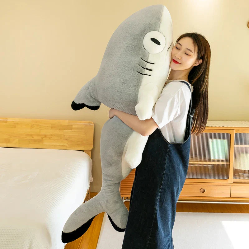 Cute 130cm Soft Shark Plush Toy - Perfect Nap Buddy & Gift for Kids!
