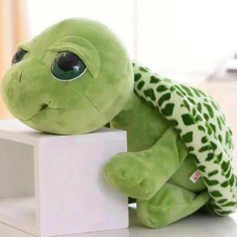 Cute Super Green Big Eyes Plush Tortoise Toy - Perfect Baby Gift!