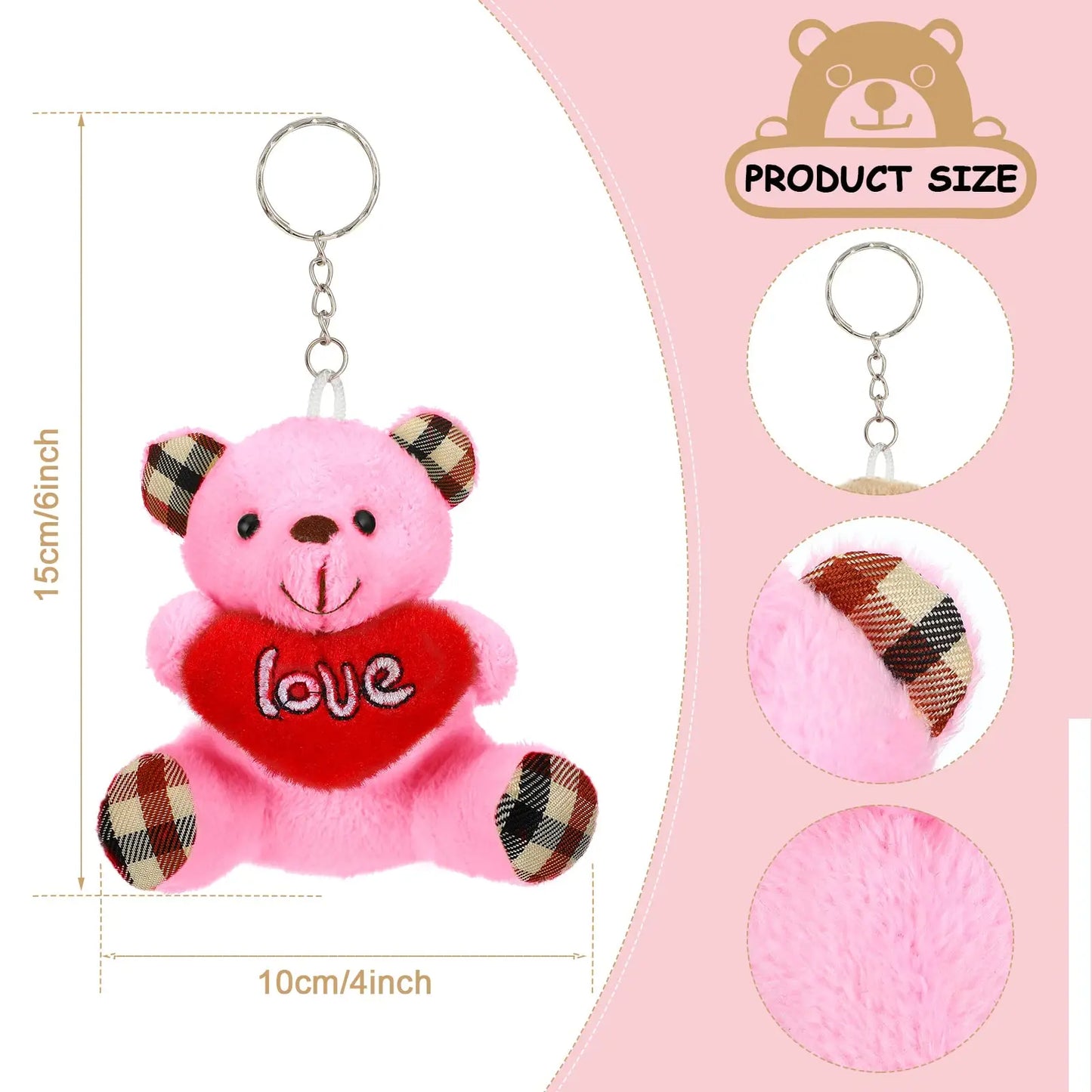 Valentine Small Plush Bear with Heart Soft Stuffed Toy
