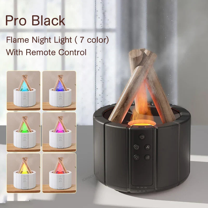 Firecamp Simulated Flame Aroma Diffuser: Ultrasonic Mist & Led Essential Oil Humidifier