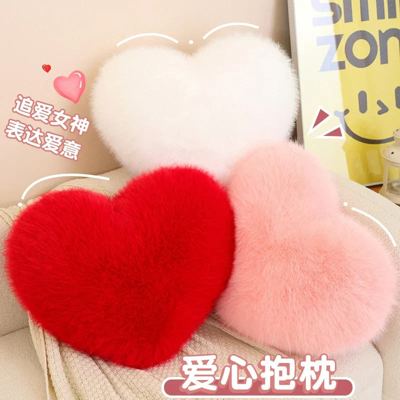 Love Heart Plush Pillow Soft Cushion for Home and Romantic Gifts