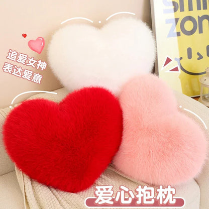 Love Heart Plush Pillow Soft Cushion for Home and Romantic Gifts