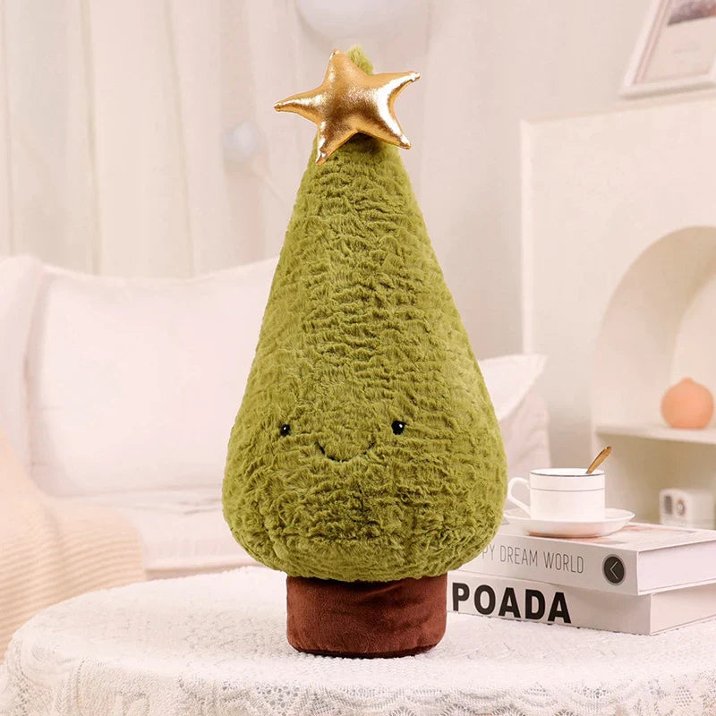 Kawaii Christmas Tree & Elk Plush Dolls - Soft Holiday Decor for Kids