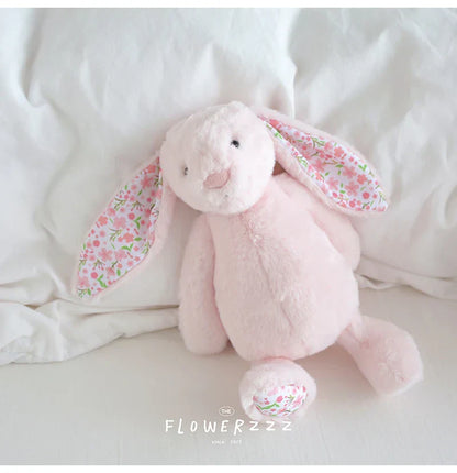 Bonnie Rabbit Plush Toy Soft Bunny with Floral Ears for Kids and Home Decor