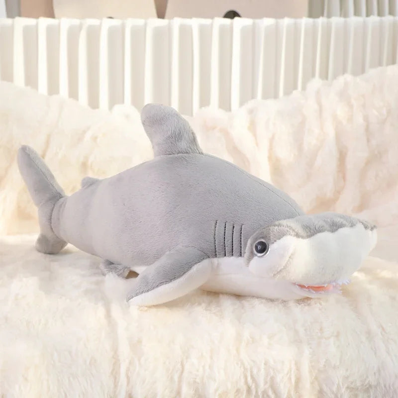 55cm Blue Shark Plush Toy - Soft Cartoon Marine Animal Hug Pillow