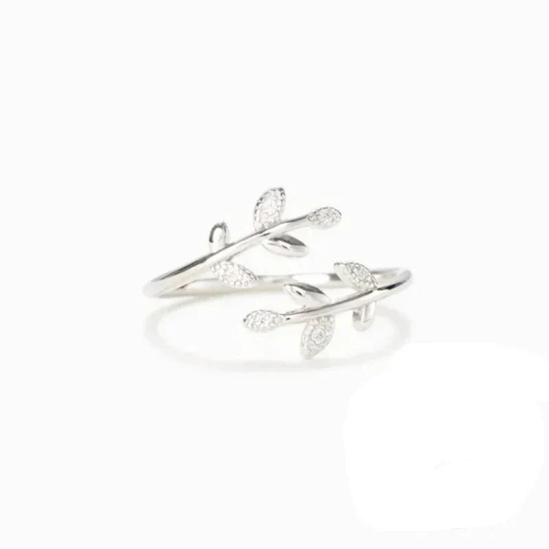 Delicate Adjustable 925 Sterling Silver Ring with Cubic Zirconia