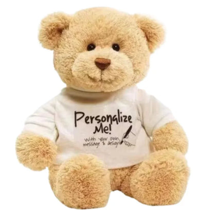 DIY Teddy Bear with Blank White T Shirt 11 Inch