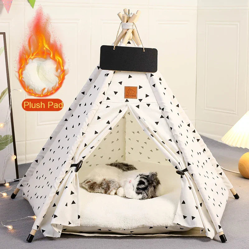 Tent with Washable Cushion Indoor Pet Bed