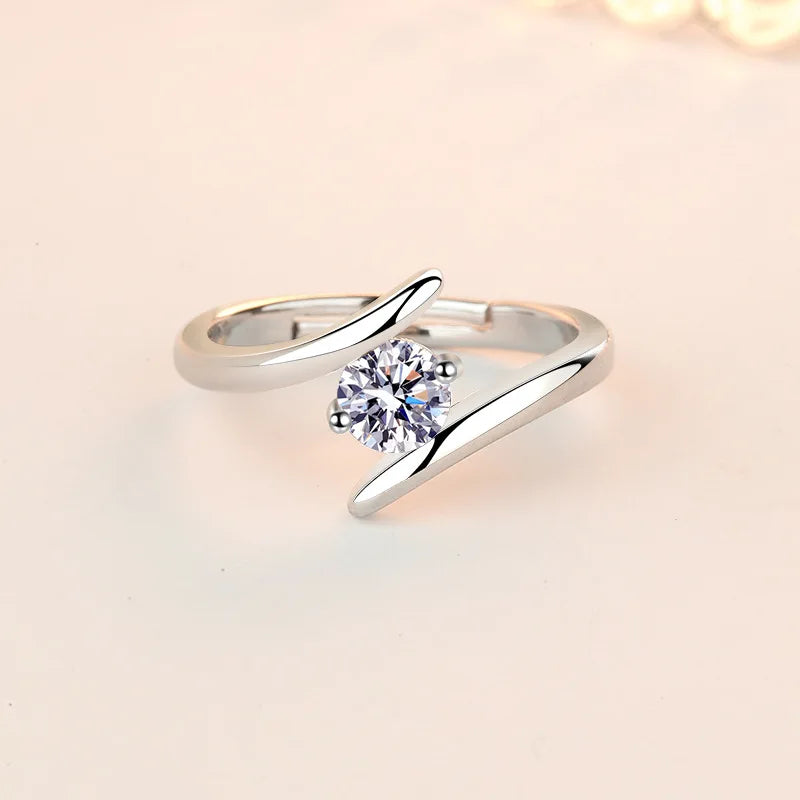 925 Sterling Silver Zircon Statement Ring