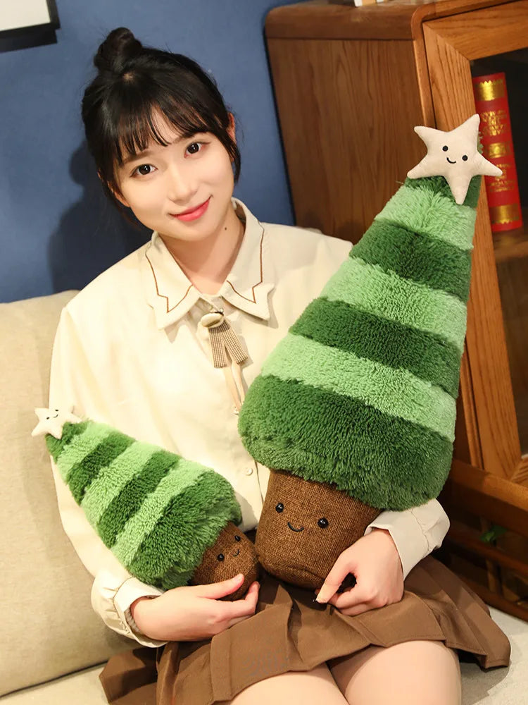 Simulated Cartoon Two-tone Christmas Tree Plush Toy - Cute Xmas Decor