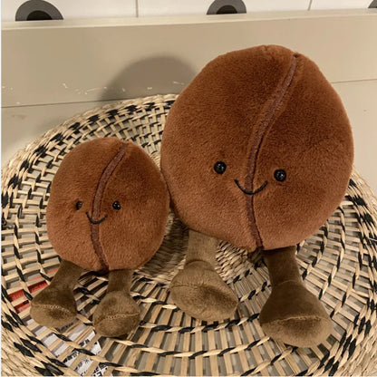 Cozy Coffee Bean Plush Doll Pillow - Soft & Adorable Decor for Any Space
