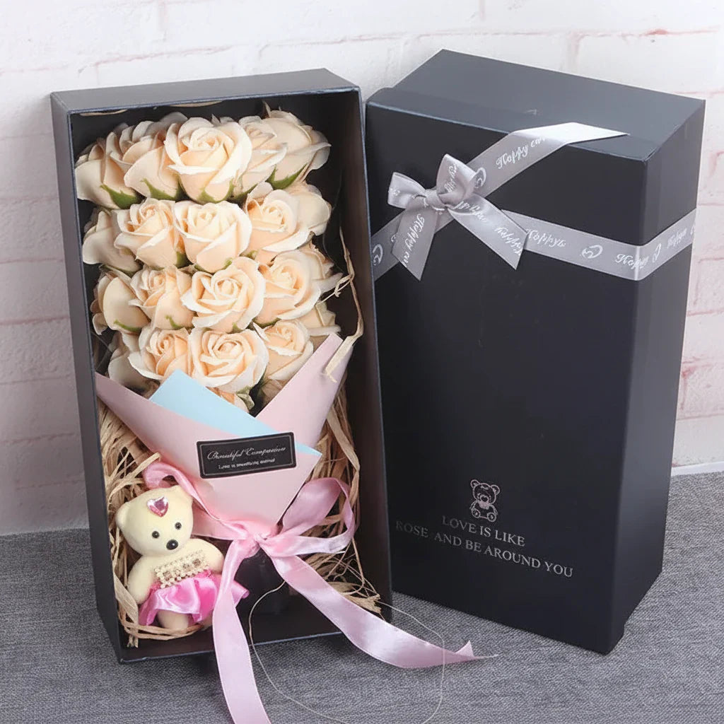 23-Piece Soap Rose Bouquet Gift Box for Birthday, Valentine's Day, and Wedding