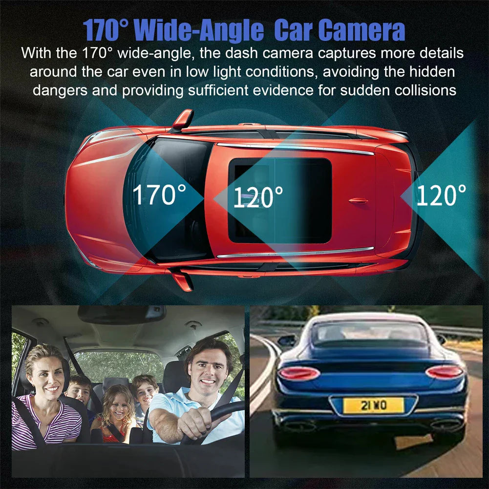 Three Channel Car Hd Dashcam