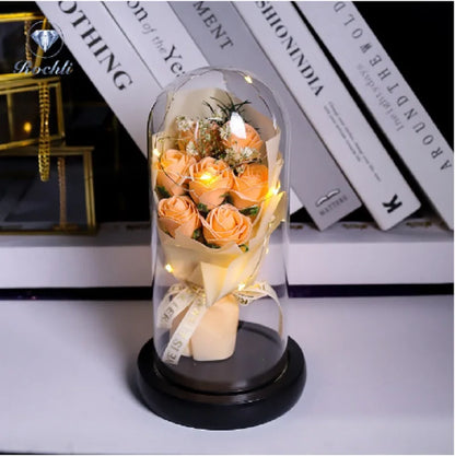 Everlasting LED Rose in Glass Dome - Romantic Gift Decor