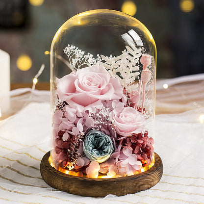 Eternal Rose Glass Dome Light Decor