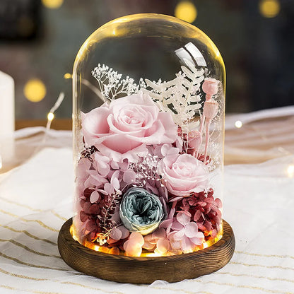 Eternal Rose Glass Dome Light Decor
