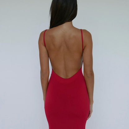 Strappy Backless Bodycon Maxi Dress