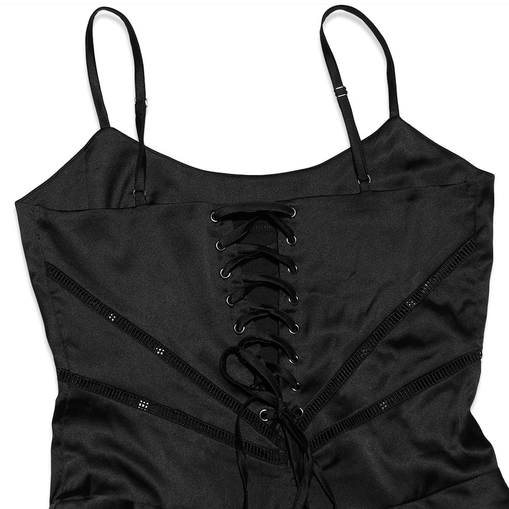 Satin Back Tie-Up Maxi Dress
