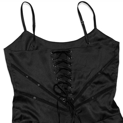 Satin Back Tie-Up Maxi Dress