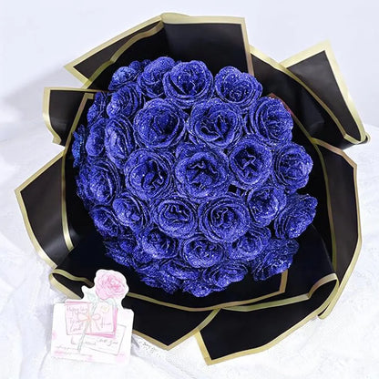 24-Piece Artificial Roses with Golden Butterflies - DIY Home and Wedding Decoration
