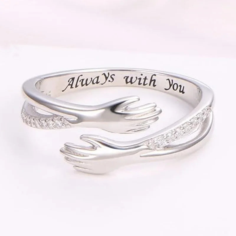 Delicate Adjustable 925 Sterling Silver Ring with Cubic Zirconia