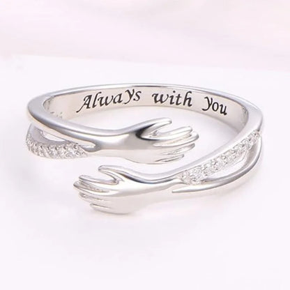 Delicate Adjustable 925 Sterling Silver Ring with Cubic Zirconia