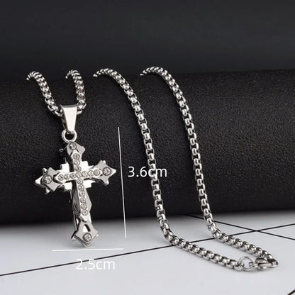Titanium Steel Cross Pendant Necklace