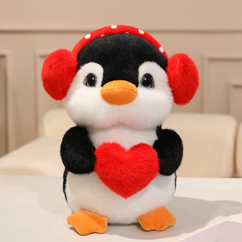 Love Penguin Plush Toy - Soft Stuffed Animal with Heart for Valentine's Day