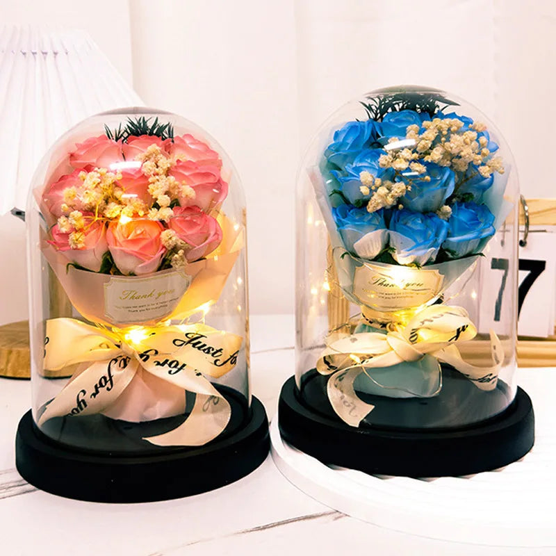 Eternal LED Rose Acrylic Dome Decor