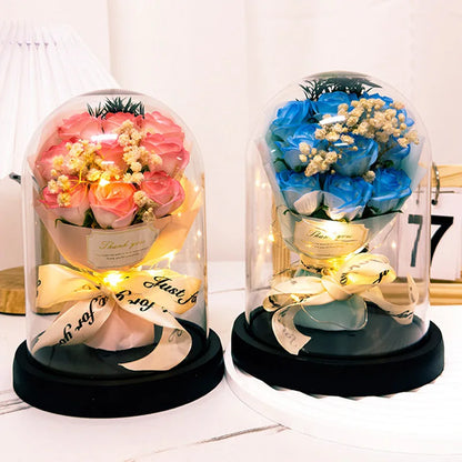 Eternal LED Rose Acrylic Dome Decor