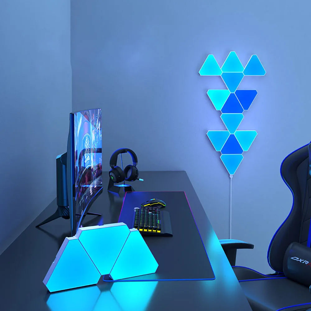 RGB Triangular Quantum Wall Lamp with Music Sync