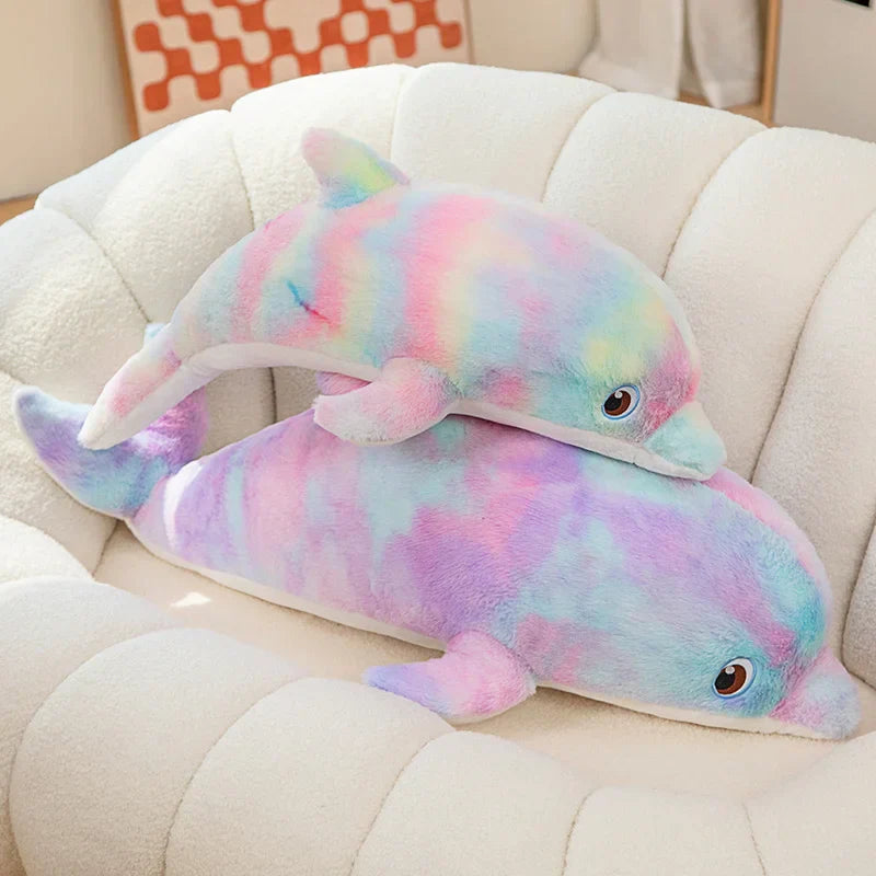 50cm Colorful Dolphin Plush Throw Pillow Soft Stuffed Toy