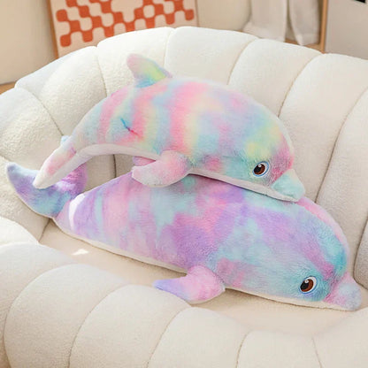 50cm Colorful Dolphin Plush Throw Pillow Soft Stuffed Toy