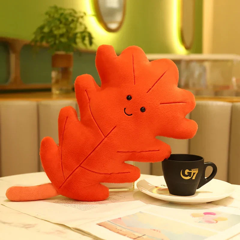 Soft Leaf Plush Pillow Decorative Cushion