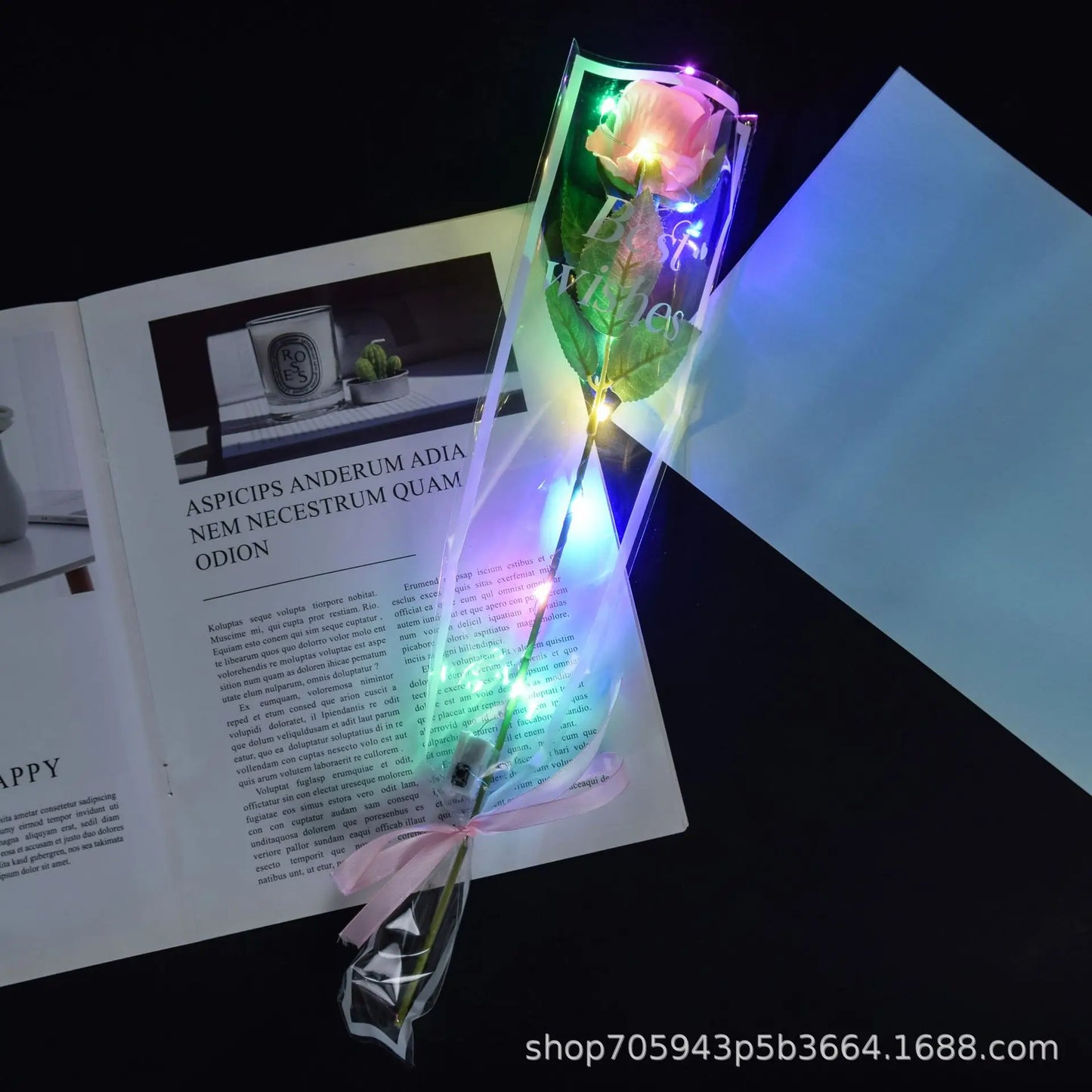 LED Light Up Rose Bouquet Decor