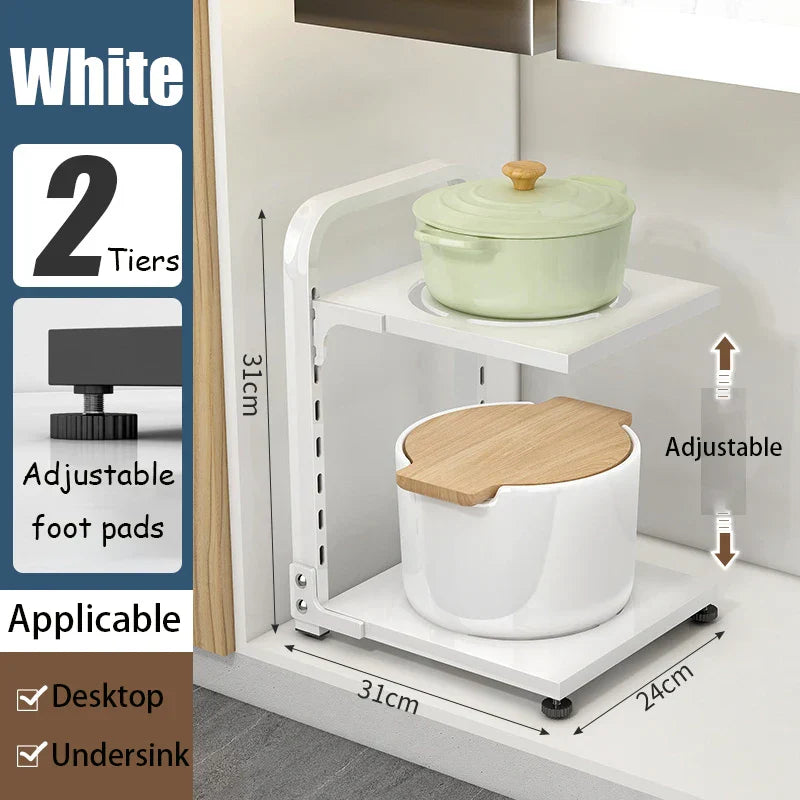 Adjustable Kitchen Pot Storage Rack