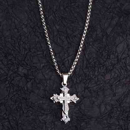 Titanium Steel Cross Pendant Necklace