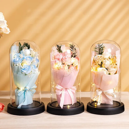Everlasting LED Rose in Glass Dome - Romantic Gift Decor