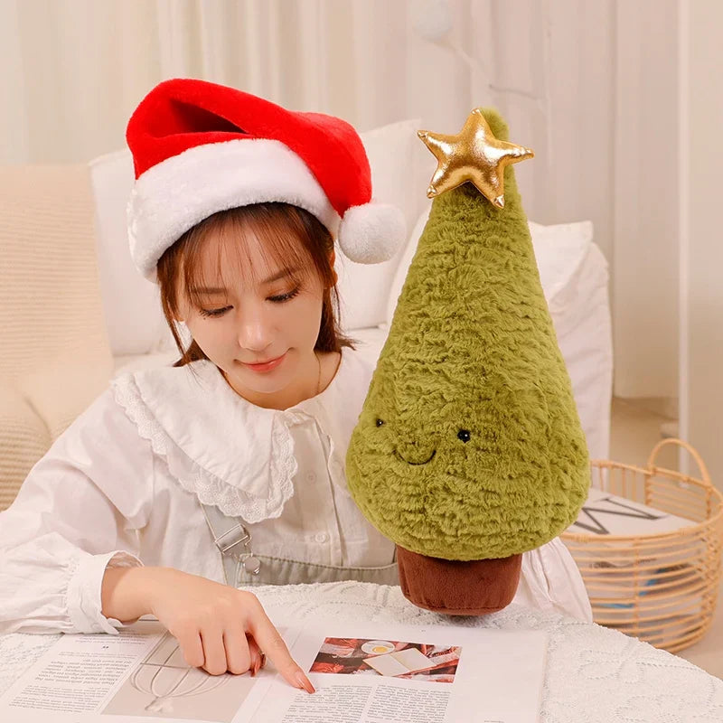 Kawaii Christmas Tree & Elk Plush Dolls - Soft Holiday Decor for Kids