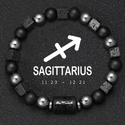 12 Zodiac Natural Stone Beaded Bracelet