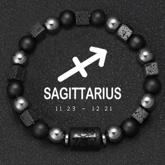 12 Zodiac Natural Stone Beaded Bracelet